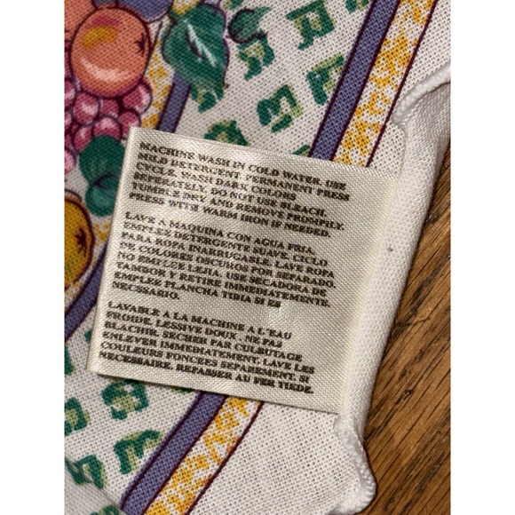 Fashion Industries 1995 Round Tablecloth Floral Fruit Lavender Butterfly Vintage - Picture 6 of 9